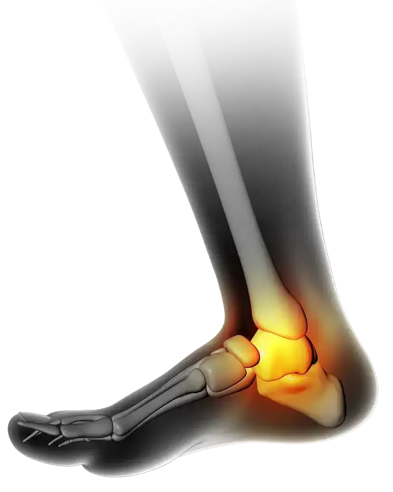 Podiatrist examining a patient's foot at Precision Podiatry in Alma, Michigan